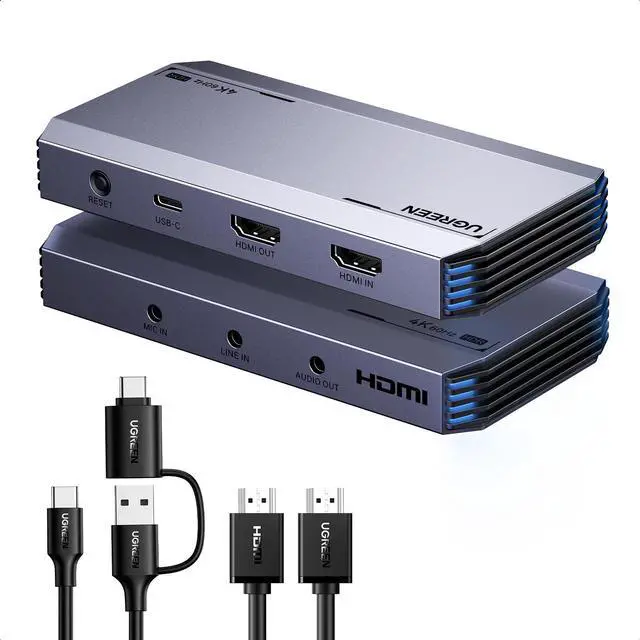 Main image of UGREEN 4K@60Hz Capture Card, Ultra HD HDMI Video Capture Card 1080P@240Hz USB 3.0 Ultra-Low Latency with VRR and HDR for Streaming, Gaming, Recording Compatible with iPad, Switch 2, PS5, Xbox, PC, Mac