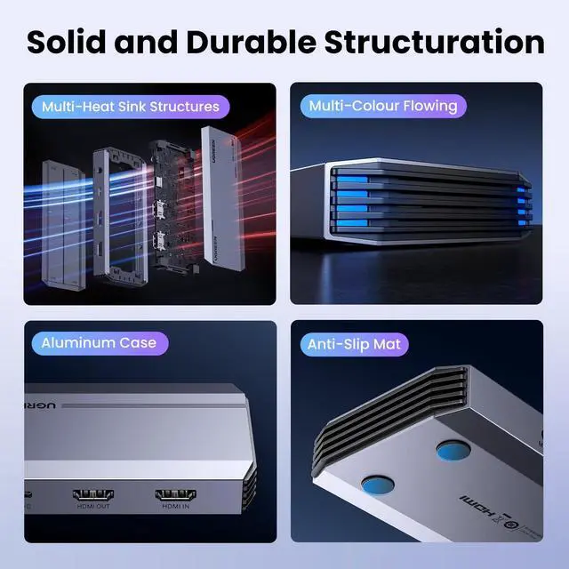 Alt view image 5 of 5 - UGREEN 4K@60Hz Capture Card, Ultra HD HDMI Video Capture Card 1080P@240Hz USB 3.0 Ultra-Low Latency with VRR and HDR for Streaming, Gaming, Recording Compatible with iPad, Switch 2, PS5, Xbox, PC, Mac