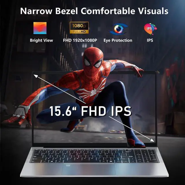 Alt view image 5 of 5 - 15.6'' Laptop Computer, 10th Gen i3 2C/4T Processor (Beat N95, N100, Up to 3.4Ghz) Laptops with 16GB RAM 1TB SSD,15.6 inch FHD 1920 * 1080 Display, WIFI5, BT5.0, Windows 11 Pro,Backlit Keyboard