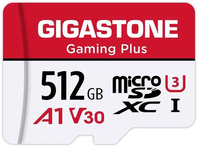 Main image of GIGASTONE 512GB Micro SD Card, Gaming Plus, MicroSDXC Memory Card for Nintendo-Switch 1, Wyze, GoPro, Dash Cam, Security Camera, 4K Video Recording, UHS-I A1 U3 V30 C10, up to 100MB/s, with Adapter