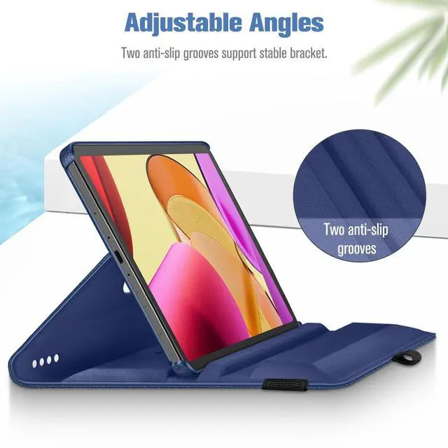 Alt view image 4 of 5 - Fintie Rotating Case for Amazon Fire Max 11 (13th Generation, 2023 Release) with Built-in Pencil Holder - 360 Degree Rotating Stand Protective Cover, Auto Sleep/Wake, Navy