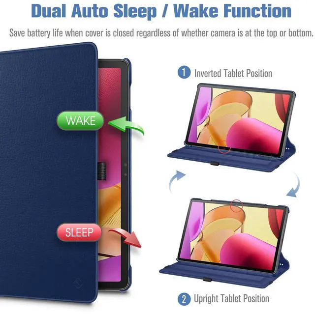 Alt view image 5 of 5 - Fintie Rotating Case for Amazon Fire Max 11 (13th Generation, 2023 Release) with Built-in Pencil Holder - 360 Degree Rotating Stand Protective Cover, Auto Sleep/Wake, Navy