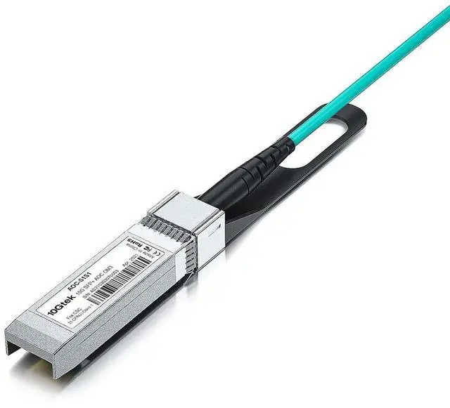 Alt view image 4 of 4 - 10G SFP+ AOC Cable - 10GbE SFP+ to SFP+ Active Optical Fiber Cable, OM3 MMF Direct-Attach Fiber Assemblies with SFP+ connectors for Cisco SFP-10G-AOC15M, Ubiquiti UniFi, Supermicro, 15-Meter, 2-Pack