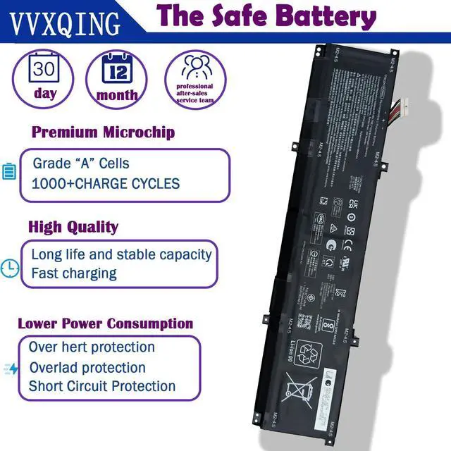 Alt view image 2 of 5 - VVXQING FZ06XL Laptop Battery Replacement for Hp Spectre x360 2-in-1 Envy 16-h0011TX 16-f0035nr 16-h0006TX 16 h0112nr 16-h0795ng 16-h0018TX 16-f1075ng M47636-2C1 M47636-2D1 M48025-005 83Wh 7617mAh