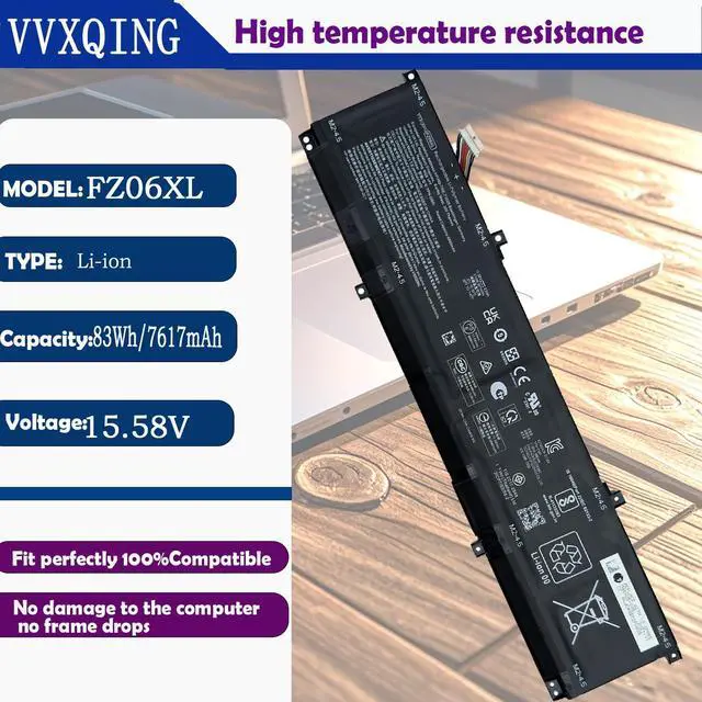Alt view image 3 of 5 - VVXQING FZ06XL Laptop Battery Replacement for Hp Spectre x360 2-in-1 Envy 16-h0011TX 16-f0035nr 16-h0006TX 16 h0112nr 16-h0795ng 16-h0018TX 16-f1075ng M47636-2C1 M47636-2D1 M48025-005 83Wh 7617mAh