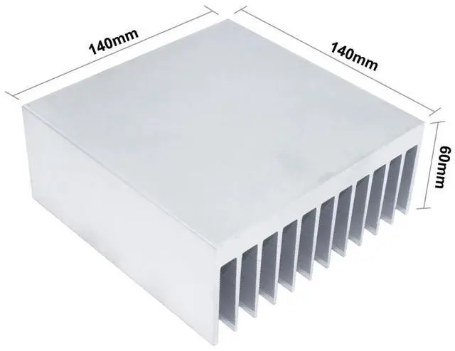 Alt view image 2 of 5 - Large Aluminum Heatsink 140 x 140 x 60mm / 5.51 x 5.51 x 2.36 inch Heat Sinks Cooling Radiator for LED LCD CHIP Electronic Amplifier Transistor Heat Dissipation