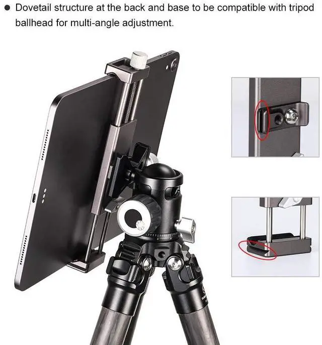 Alt view image 3 of 5 - PC-01 Tablet Laptop Mount Smart Phone Bracket Tripod Bracket Accessories for pad Pro Holder Arca Swiss Stand Universal