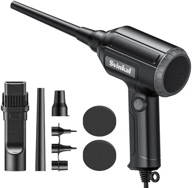 Main image of Svinkal Electric Air Duster, 500W High Power with 40000RPM, Stepless Speed, 6oz Blowing Power, Ideal Canned Air Replacement for Cleaning Keyboards, Electronics, PC, and More