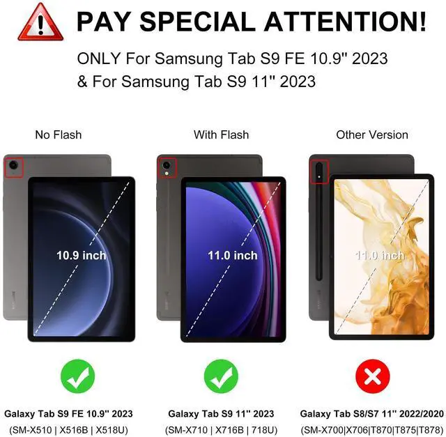Alt view image 2 of 5 - Galaxy Tab S9 FE 10.9 Inch Keyboard Case for Samsung Tablet S9 11 Inch 5G, Detachable Wireless Keypad for Samsung Galaxy S9FE/S9 2023 with Pen Slot, Rechargeable Battery, Smart Cover Folio Grey Purple