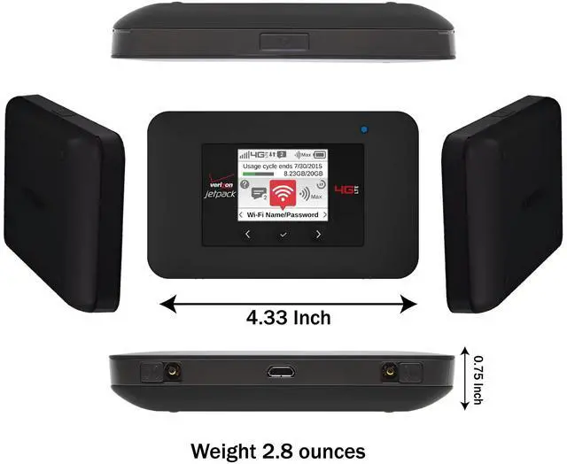 Alt view image 5 of 5 - Verizon Wireless Jetpack Netgear AC791L | Mobile Hotspot for Travel | 4G Mobile Portable WiFi | Unlocked Globally | Speed up to 300 Mbps | Battery Usage 20 Hours | EVDO-LINK Bundle - Verizon Sim Card
