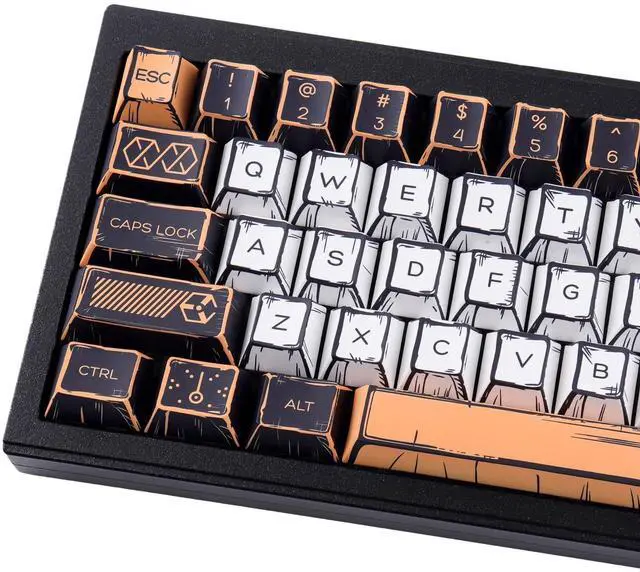 Main image of Tsungup PBT Manga Keycaps Set,147 Keys Retro Custom Japenese Anime Style Keycaps Cherry Profile Dye-sub Key Caps Keyboard Keycaps for 60%, 65%, 75%, 100% Mechanical Keyboards