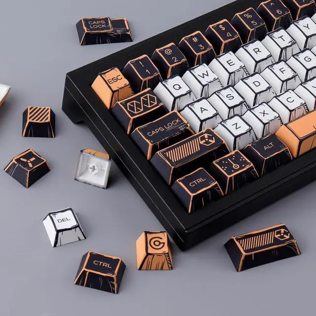 Alt view image 3 of 5 - Tsungup PBT Manga Keycaps Set,147 Keys Retro Custom Japenese Anime Style Keycaps Cherry Profile Dye-sub Key Caps Keyboard Keycaps for 60%, 65%, 75%, 100% Mechanical Keyboards