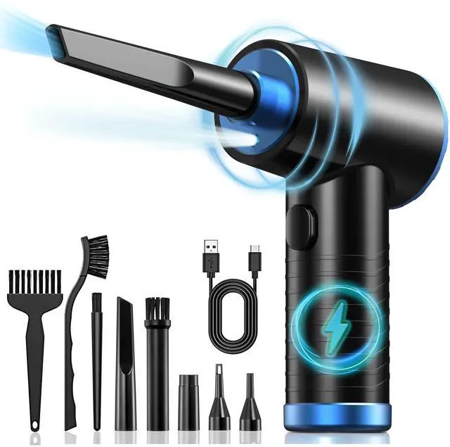 Main image of Keimi Cordless Compressed Air Duster - Rechargeable 7500mAh 91000RPM Compressed Air Blower with Led Light for Keyboard, PC, and Car Cleaning - Powerful Eco-Friendly Replacement for Canned Air Duster