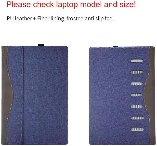 Alt view image 3 of 5 - RUNMEIJIA Laptop Cover Case for Dell inspiron 14 2-in-1 7430/7435/7440/7445 2023-2024[not Compatible with Any Other Model] PU Leather Detachable Notebook Sleeve Computer Bag Protective (Blue)