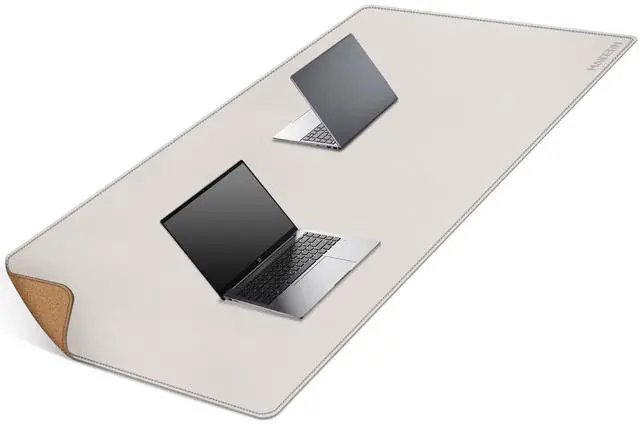 Main image of MAIDERN 63x 31.5 Leather Desk Pad, Large Desk Mat, Cork & Leather Large Mouse pad for Desk, Waterproof Computer Desk Pad for Gaming Home Office (Cream)