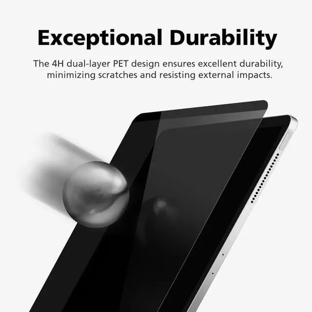 Alt view image 5 of 5 - DIACUBE Magnetic & Nano Adsorption 360° 4-Way Privacy Screen Protector for Samsung Galaxy Tab S8 Plus/S7 Plus/S7 FE 12.4 inch | Detachable, Anti-Spy, Anti-Fingerprint | Works in Both Landscape & Portr