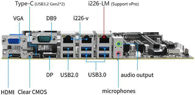 Alt view image 2 of 5 - StoneStorm Q670 12-Bay NAS M-ATX Motherboard(LGA1700, 12th/13th/14th Gen. Desktop Processor), 4* U-DIMM DDR5 MAX 128GB, 2* M.2 NVMe, 12* SATA 3.0, 1* Type-C 20Gbps, 6* USB, DP/HDMI/VGA/eDP, COM Port