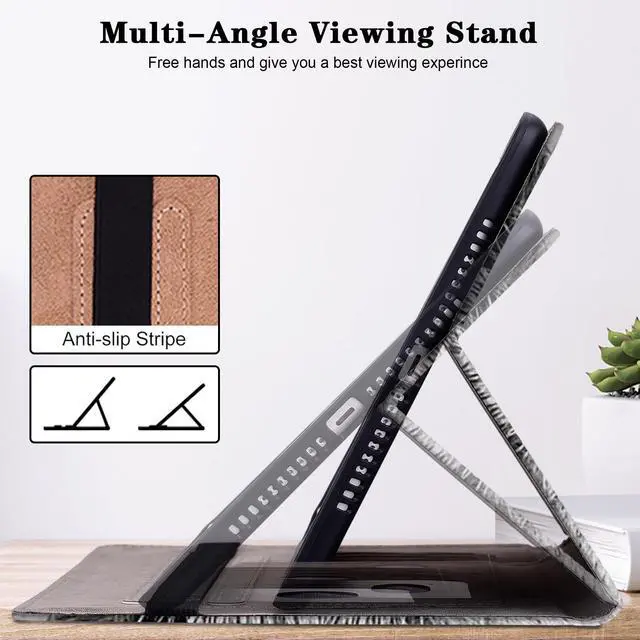 Alt view image 3 of 5 - Case for Amazon Kindle Fire Max 11 Case (13th Generation, 2023 Release) 11" - PU Leather Flip Case with Elastic Band & Card Slots/Holder, Multi-Angle Viiewing Stand Tablet Cover, White Tiger