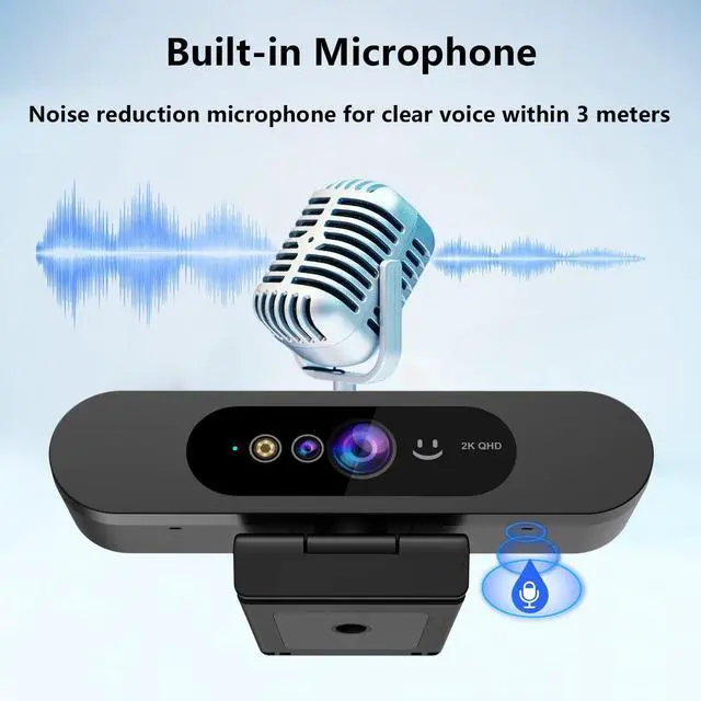 Alt view image 5 of 5 - MOERTEK 2K QHD Webcam with Windows Hello Facial Recognition, 4MP Computer Camera with Noise-reducing Mic, Privacy Cover, 92° FOV Laptop Webcam for Video Conferencing, Live Streaming, Online Learning