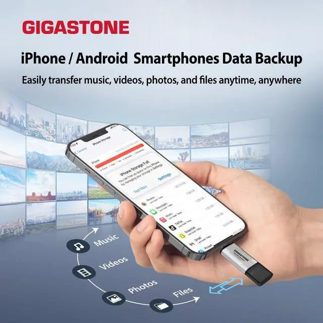 Alt view image 5 of 5 - Gigastone Duo Lite USB-A + USB-C 512GB External Portable SSD 500MB/s Supports Apple 4K 60fps ProRes HDR Video Recording USB3.2 Gen 2 for iPhone 16 PS5 MacBook iPad Laptop Android