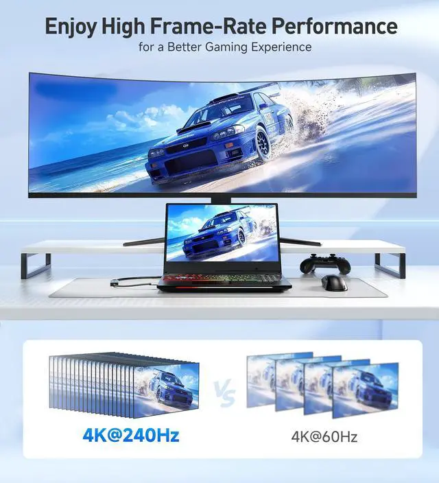 Alt view image 5 of 5 - Cable Matters 48Gbps USB C to HDMI 2.1 Adapter with 140W Charging for MacOS, Windows, Supports [4K@240Hz /8K@60Hz HDR], Thunderbolt 4 to HDMI Adapter, Compatible for MacBook, Thunderbolt 5 Laptops