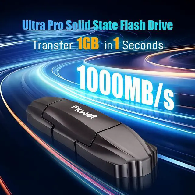 Alt view image 3 of 5 - Fikwot FU388 External Solid State Drive, Up to 1000MB/s for Data Storage,Dual-Port Stick Design with USB-A & Type-C Expansion of Storage for iPhone 15/16 /Android/PC/Mac/Laptop