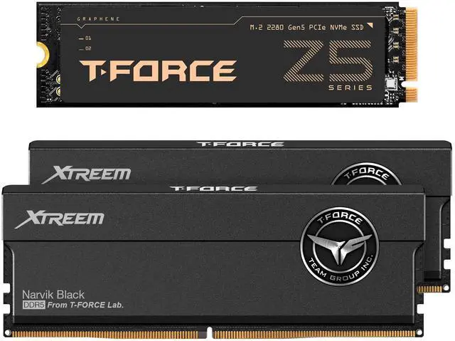 Main image of TEAMGROUP T-Force Xtreem DDR5 Ram 48GB (2x24GB) 8000MHz PC5-64000 CL38 M-DIE Desktop Memory FFXD548G8000HC38EDC01 Bundle with Z540 2TB NVMe PCIe Gen5 M.2 2280 Gaming SSD (Read 12400) TM8FF1002T0C129
