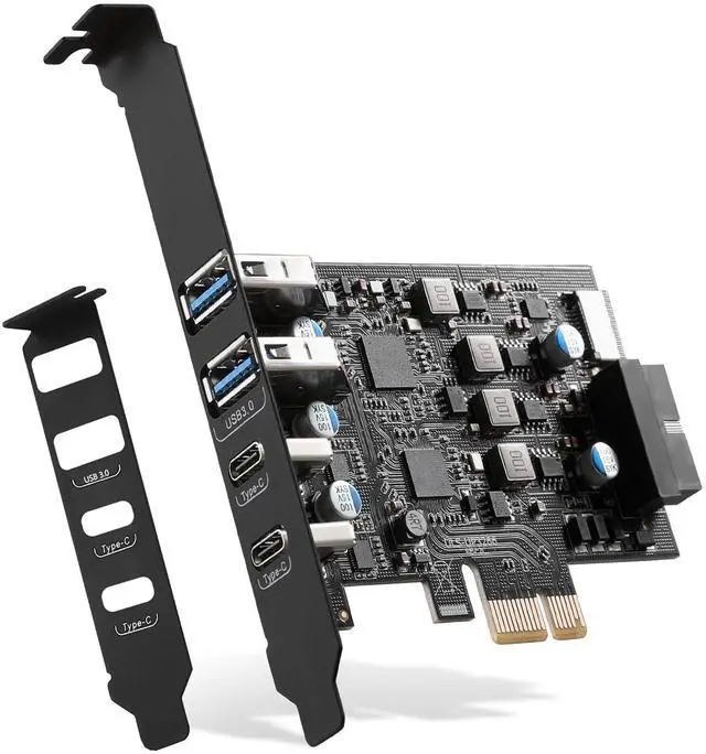 Main image of USB PCIe Card PCI Express to 6 Ports USB Expansion Card (2X Type A - 2X USB C) with External 20pin Type-E Header (to Type-c Front Panel)/ 19pin Adapter Low Profile Bracket with Windows and Linux