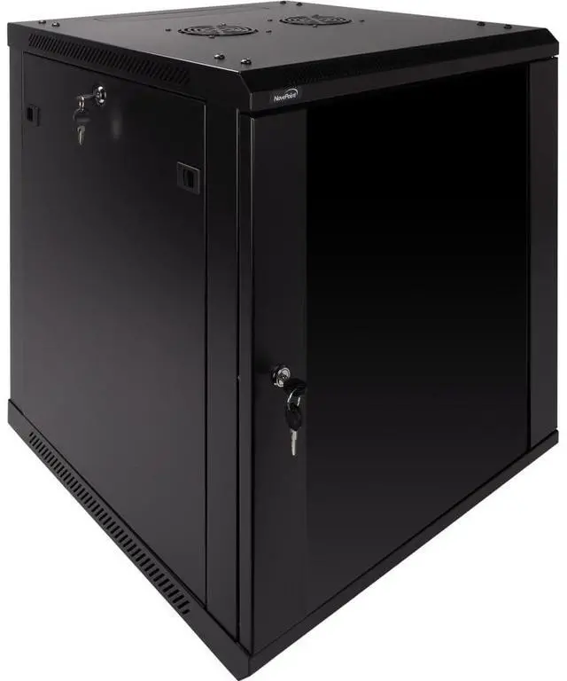 Alt view image 5 of 5 - NavePoint 12U Server Rack Enclosure - 23.6 Deep, 12U Wall Mount Network Cabinet with Locking Glass Door for 19 IT Equipment, 12U Network Rack with 2 Fans, Removable Side Panels, Black
