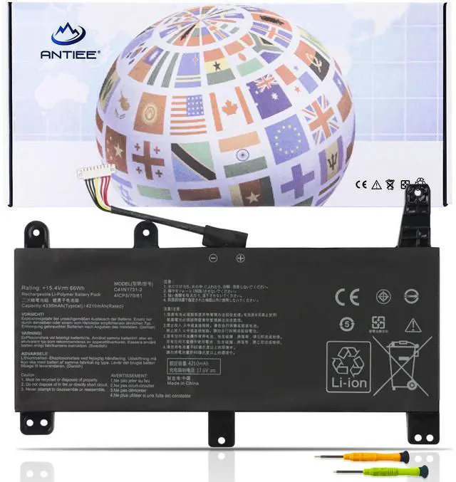 Main image of ANTIEE 66Wh C41N1731-2 Battery for Asus ROG Strix G15 G512 G512LV G512LU G512LW G512LWS Scar 15 G532LV G532LWS G532LW G17 G712LV G712LU G712LW G712LWS Scar 17 G732LW G732LV G732LWS G732LX G732LXS