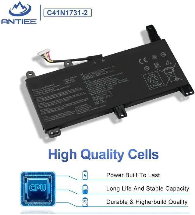 Alt view image 4 of 5 - ANTIEE 66Wh C41N1731-2 Battery for Asus ROG Strix G15 G512 G512LV G512LU G512LW G512LWS Scar 15 G532LV G532LWS G532LW G17 G712LV G712LU G712LW G712LWS Scar 17 G732LW G732LV G732LWS G732LX G732LXS