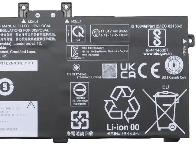 Alt view image 3 of 5 - EPYOBW L20L3P71 Laptop Battery 52.8Wh 4548mAh 3-Cell 11.61V Compatible with Lenovo ThinkPad X13 Yoga Gen 2 20W8 / ThinkPad X13 Yoga Gen 3 21AW / ThinkPad P16 Gen 1 21D6 Series L20C3P71 L20M3P71
