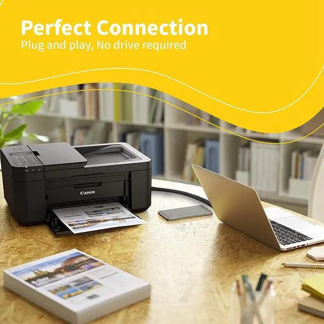 Alt view image 4 of 5 - (10-Pack) USB A to B Printer Cable, High Speed Transfer Scanner Printer Cord Compatible for HP Canon Dell Epson Brother Lexmark Xerox Samsung Piano DAC, Etc (6-Feet)