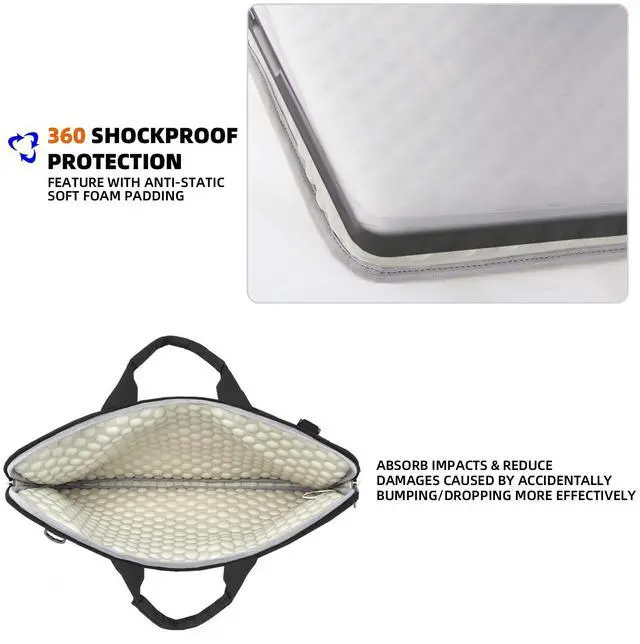 Alt view image 2 of 5 - KINGSLONG 17-17.3 inch Slim Laptop Bag, Computer Carrying Case with Shoulder Strap, Notebook Handbag Cover for Men Women Fits Acer Asus Lenovo HP Toshiba Black