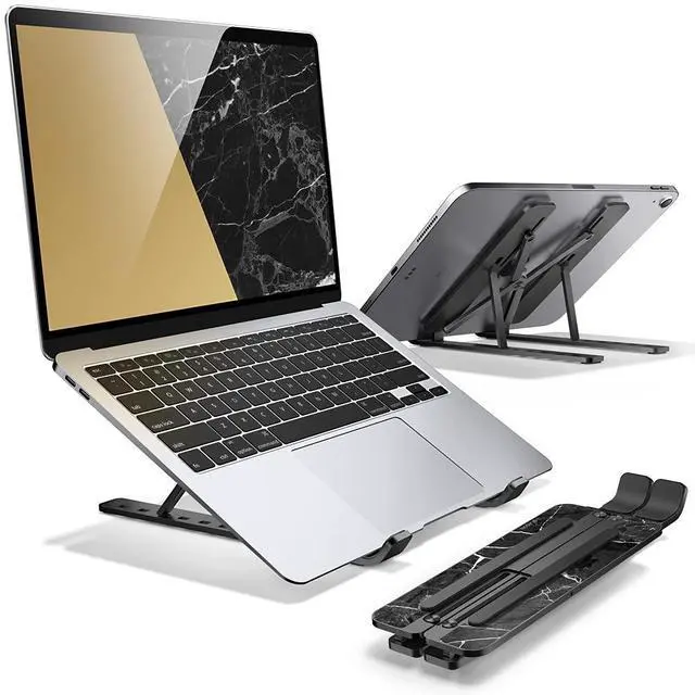 Main image of i-Blason Cosmo Laptop Stand, Adjustable Aluminum Alloy Laptop Riser Holder with Multi-Angle Stand Compatible with MacBook Pro/MacBook Air, 7-17.3" Laptops & Tablets (Black)
