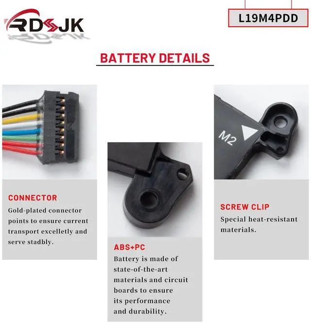 Alt view image 5 of 5 - L19M4PDD L19D4PDD L19C4PDD Laptop Battery for Lenovo ThinkBook 13S G2 ARE G3 ACN ThinkBook 13S G2 ITL ThinkBook 14S G2 ITL Series 5B10Z37621 SB10Z37619 5B10Z37618 5B10Z37617 SB10Z37616 15.44V 56Wh