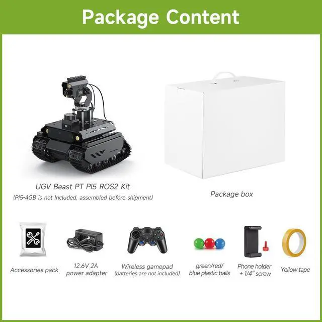 Alt view image 2 of 5 - Waveshare UGV Beast ROS 2 Open-Source Off-Road Tracked AI Robot, Dual Controllers, Computer Vision, All-Metal Body, Flexible and Expandable, Compatible with Raspberry Pi 5 (Not Included)