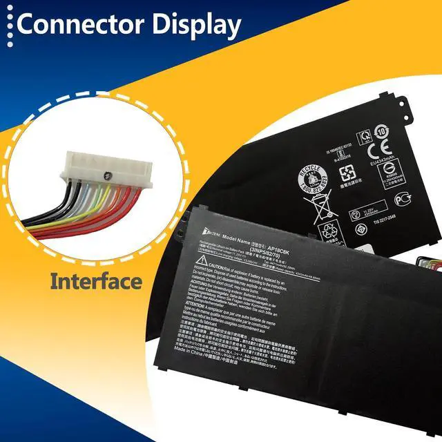 Alt view image 3 of 5 - TAVZENL AP18C8K 50.29Wh Battery Replacement for Acer Chromebook 314 C933 Aspire 5 A514-54 A514-54G A515-56 Series Swift 3 SF314-42 SF314-57 TravelMate P2 TMP215 B1 B118-M Series 11.52V 4471