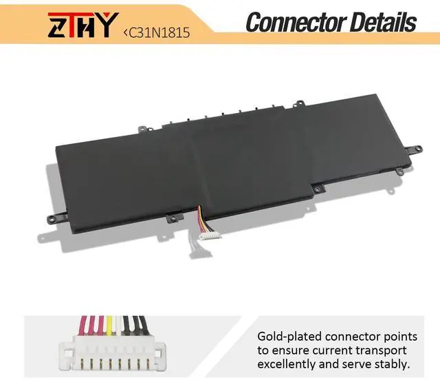 Alt view image 4 of 5 - ZTHY 50Wh C31N1815 Laptop Battery Replacement for Asus ZenBook 13 UX333F UX333FA UX333FAC UX333FN RX333F RX333FA RX333FN BX333F BX333FA BX333FN U3300FN UX333FA-A3075T A3068T UX333FAC-A3106T 11.55V