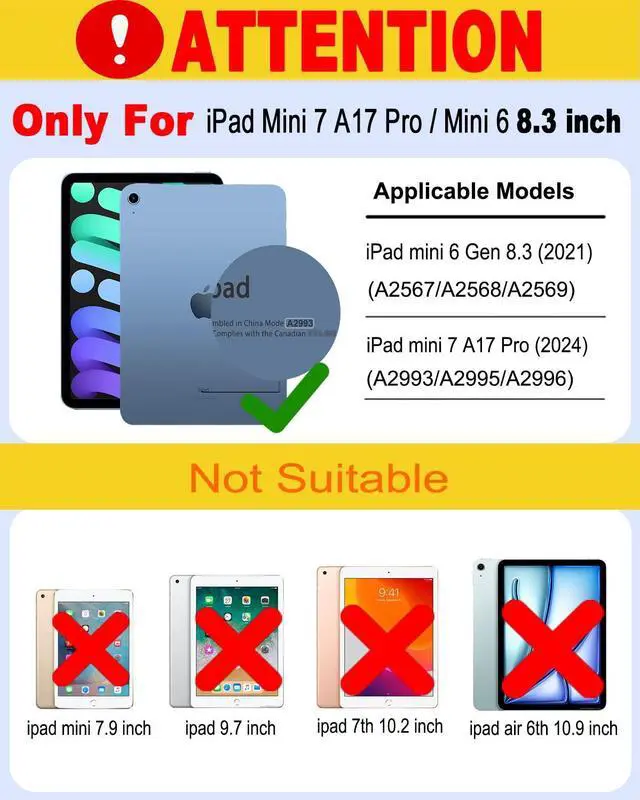 Alt view image 2 of 5 - MePadKey Magic Touchpad Keyboard Case for iPad mini 7 (2024)/Mini 6 (2021) 8.3 inch, Slim Magnetic Folio with Type-C Rainbow Backlit TrackPad Keyboard fit iPad mini 7th (A17 Pro)/6th Generation Black