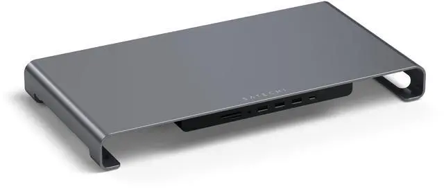 Main image of Satechi USB C Hub Monitor Stand for Desk with USB-C Data Port, 3 USB 3.0 Ports, Micro/SD Card Readers, Audio Jack, Computer Monitor Stand for Desktop Computers, Monitors, and Laptops