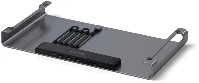 Alt view image 2 of 5 - Satechi USB C Hub Monitor Stand for Desk with USB-C Data Port, 3 USB 3.0 Ports, Micro/SD Card Readers, Audio Jack, Computer Monitor Stand for Desktop Computers, Monitors, and Laptops