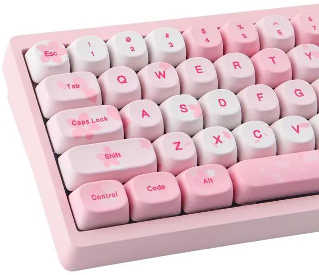 Main image of Tsungup MOA Keycaps-Cute Sakura,129 Keys Pink PBT Custom Cherry Blossom Keycaps 100 Percent,Dye Sub Key Caps Keyboard Keycap Set for MX Switches Mechanical(only keycaps)