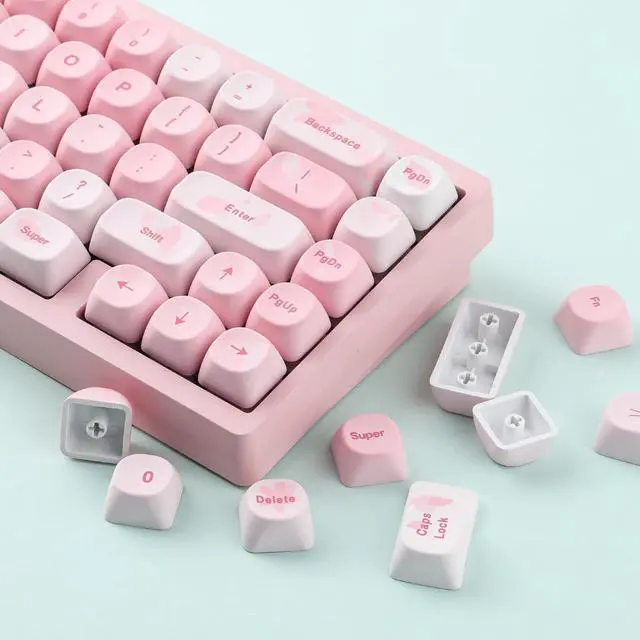 Alt view image 3 of 5 - Tsungup MOA Keycaps-Cute Sakura,129 Keys Pink PBT Custom Cherry Blossom Keycaps 100 Percent,Dye Sub Key Caps Keyboard Keycap Set for MX Switches Mechanical(only keycaps)