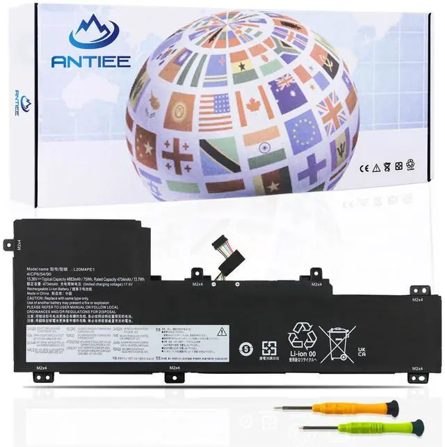 Main image of ANTIEE L20C4PE1 L20L4PE1 L20M4PE1 Laptop Battery for Lenovo IdeaPad 5 Pro-16ACH6 Pro-16IHU6 IdeaPad Creator 5-16ACH6 Series 5B11B66552 SB11B66551 5B11B66555 5B11B66554 15.36V 75Wh 4883mAh
