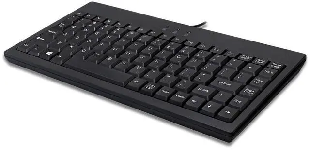 Alt view image 2 of 5 - Adesso AKB-110B Mini Keyboard - Compact 87-Key Membrane Keyboard with LED Indicators and Space-Saving Design - USB/PS2 Connection - Compatible with Windows OS (Black)