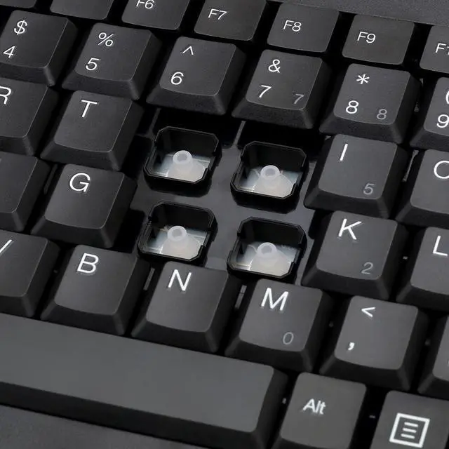 Alt view image 4 of 5 - Adesso AKB-110B Mini Keyboard - Compact 87-Key Membrane Keyboard with LED Indicators and Space-Saving Design - USB/PS2 Connection - Compatible with Windows OS (Black)