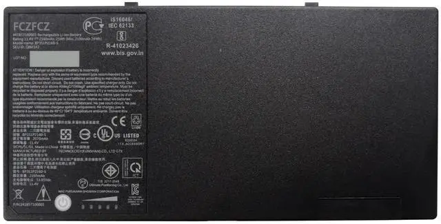 Main image of FCZFCZ BP3S1P2160-S Battery Replacement for Getac F110 G4 G3 G2 / Getac F110 Series BP3S1P2160 441857100001 24Wh 2160mAh 3-Cells
