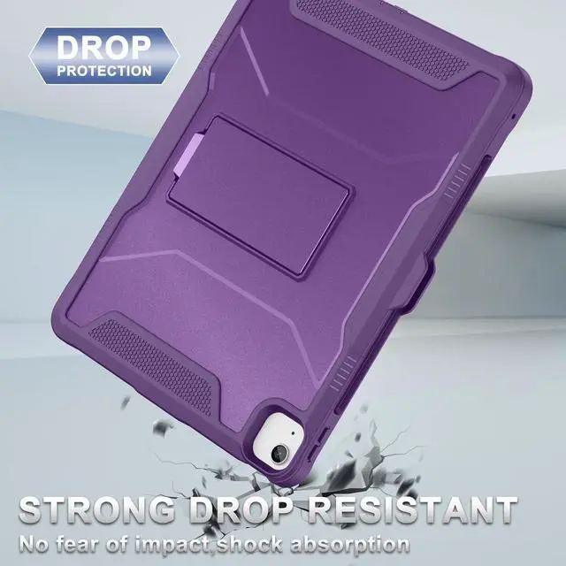 Alt view image 5 of 5 - Soke Case for iPad Air 13-Inch M3 2025 & M2 2024,with Built-in Screen Protector and Kickstand, Rugged Full-Body Heavy Duty Protective Cover for Apple iPad Air 13 - Purple