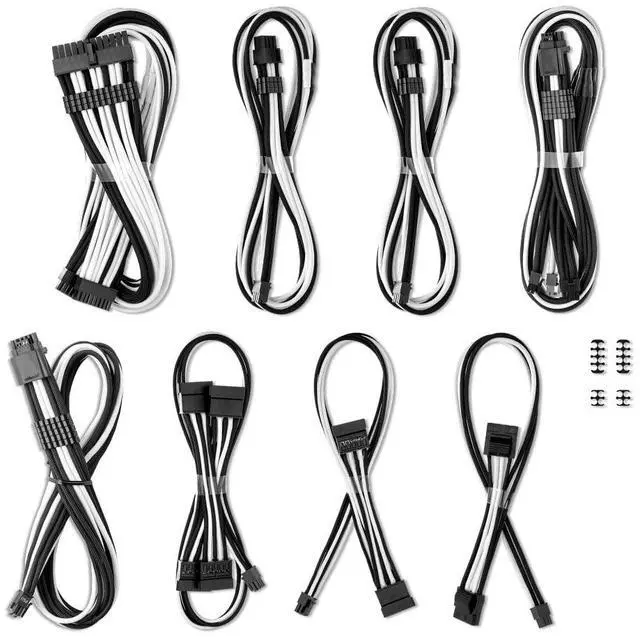 Alt view image 3 of 3 - CableMod RT-Series Pro ModFlex Sleeved 12V-2x6 12VHPWR Dual StealthSense Cable Kit for ASUS/Seasonic/Phanteks (Black + White)